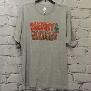 Bella Canvas Colorful Merry & Bright Tee-Shirt, NWOT